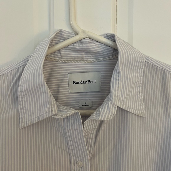 Aritzia Crop Stripe Button Down - Picture 2 of 3